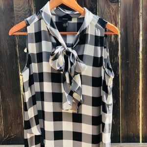 Black and White Checkered Blouse